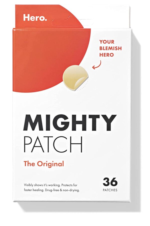 Mighty Patch Original from Hero Cosmetics Hydrocolloid Acne Pimple Patch for Covering Zits and Blemishes Spot Stickers for Face and Skin Vegan friendly